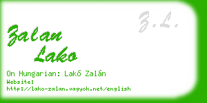zalan lako business card