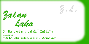 zalan lako business card